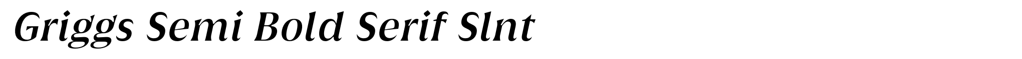 Griggs Semi Bold Serif Slnt image